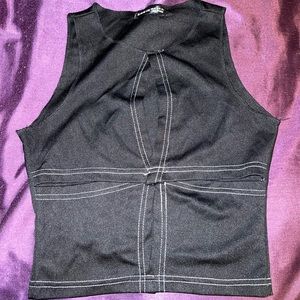 Black cropped tank top